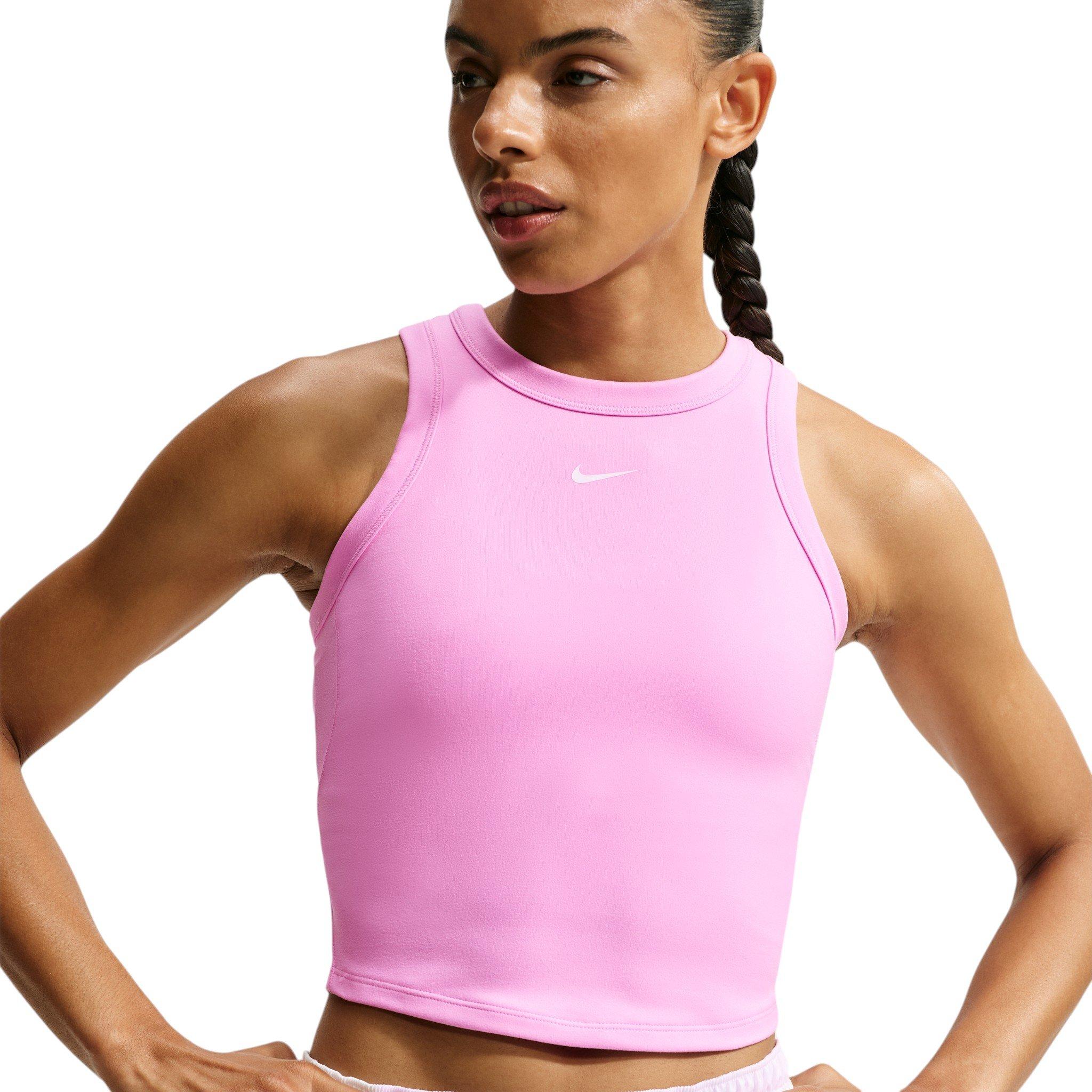 Nike Women's One Fitted Dri-FIT Cropped Tank Top - Pink - PINK